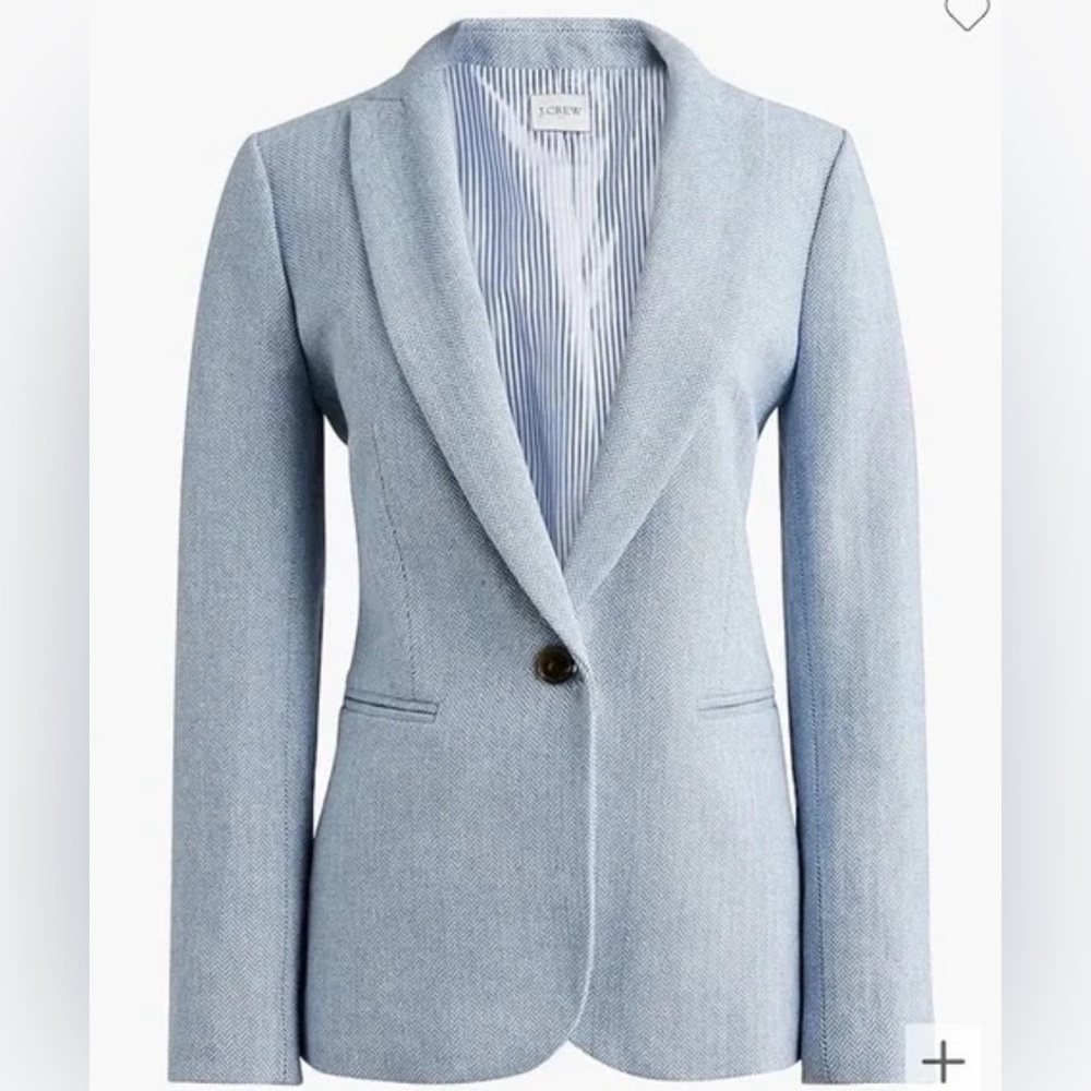 J.Crew Factory Blue Herringbone Blazer